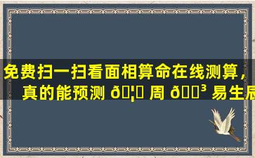 免费扫一扫看面相算命在线测算，真的能预测 🦈 周 🐳 易生辰运势吗